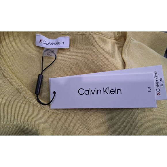 NWT Calvin Klein Womens Yellow Sleeveless Slim Fit Knit Ribbed Tank Top/Size L - Picture 6 of 7
